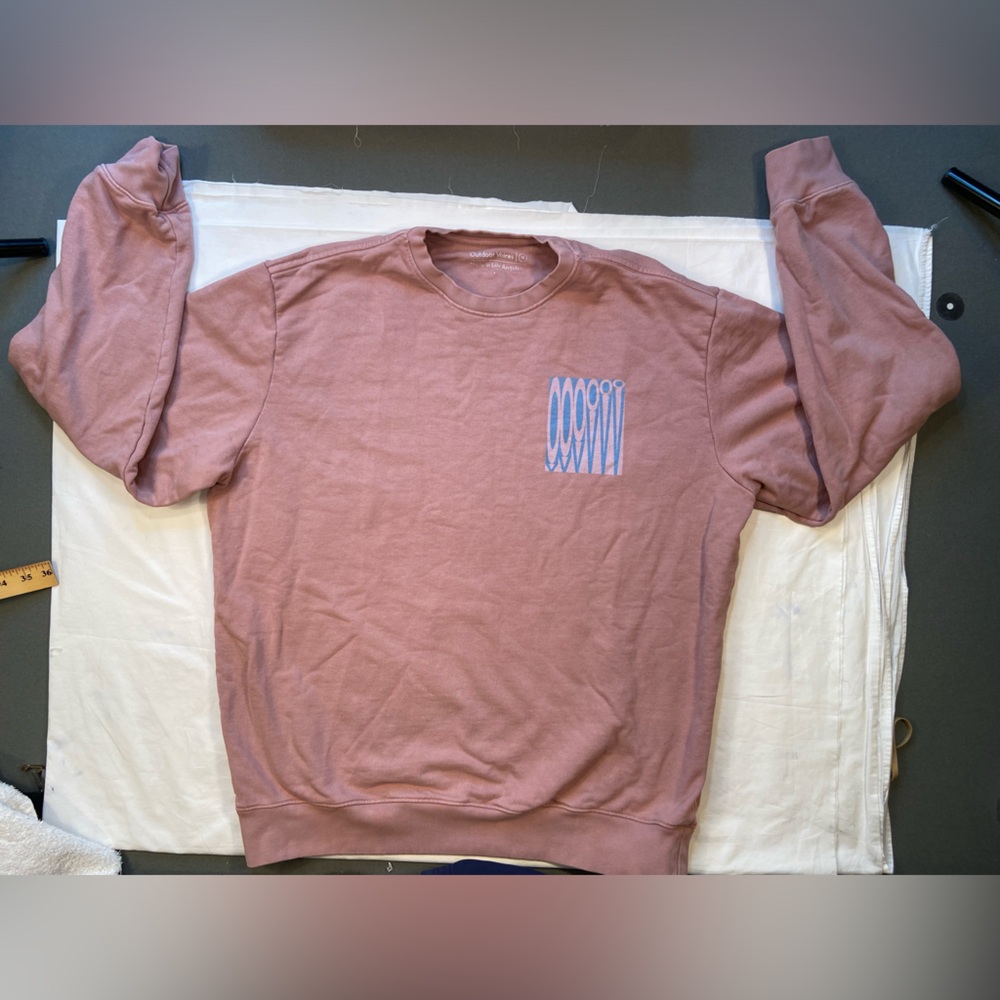 Outdoor Voices pullover sweatshirt, crew neck, soft pink, size Medium‎